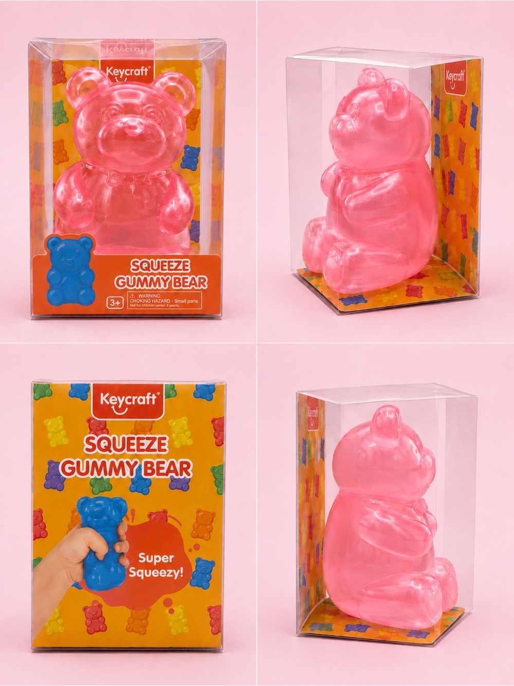 Craft Pink Squeeze Gummy Bear Toy Figure